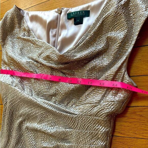 Lauren Ralph Lauren Gold Elegant Metallic Dress - Picture 7 of 8